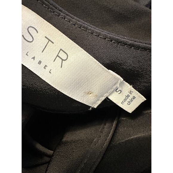 NWOT Astr The Label Womens Inverted Pleat Neck Wide Leg Jumpsuit Small Black - Picture 14 of 15